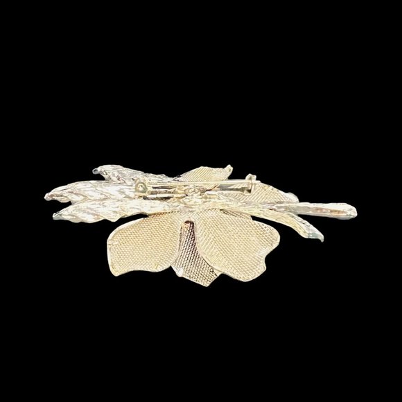 Vintage Gold Tone Mesh Flower Brooch (4785) - Picture 4 of 4